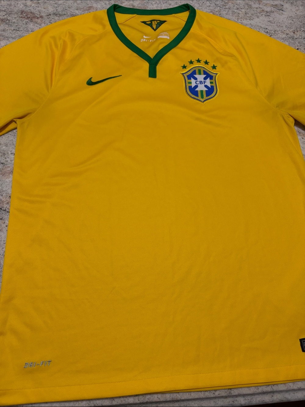 Nike Yellow and Green Brazil Men’s Soccer Jersey